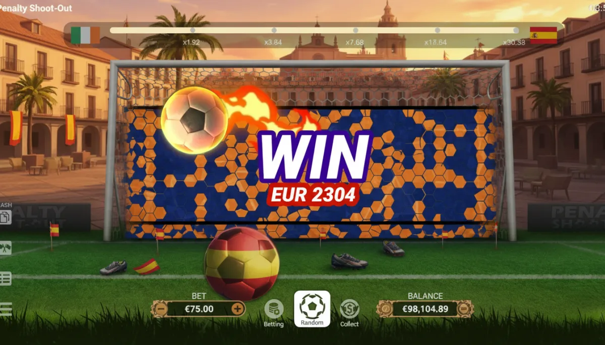 Penalty Shoot Out es un juego arcade donde cada jugador puede convertirse en un futbolista profesional> <p>Esta modalidad describe una tanda de penaltis trasladada al entorno casino. La diferencia principal frente a una slot tradicional es la ausencia de carretes, líneas de pago y símbolos combinados. Aquí la ronda se concentra en una secuencia corta: elegir país, fijar importe, lanzar, marcar o fallar, y decidir si se cobra el multiplicador acumulado. Esa estructura produce una sensación de control superior a la de una máquina convencional, pero el resultado sigue dependiendo del azar.</p> <p>Para un jugador español, la lectura correcta es sencilla: se trata de un producto rápido, visual y muy directo. No exige aprender tablas extensas de símbolos, pero sí obliga a entender el punto crítico del sistema. Cada gol aumenta el premio potencial; cada fallo puede cerrar la ronda y eliminar lo acumulado si no se cobró antes.</p></div>